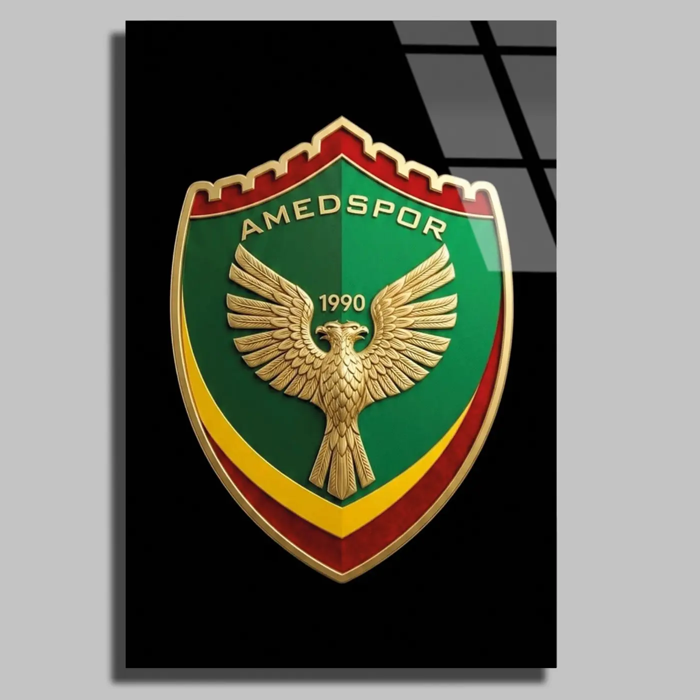 Amedspor Madalya Amblem Cam Tablo