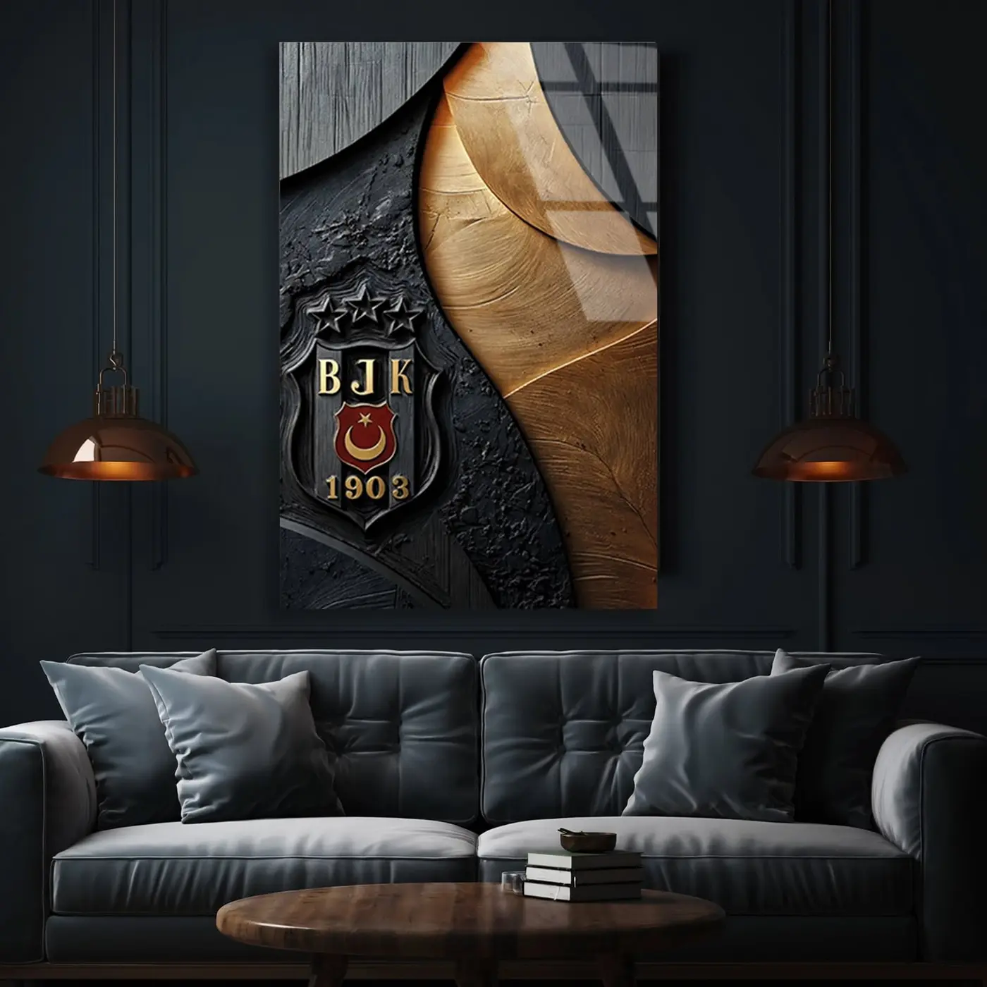 Beşiktaş BJK 1903 Amblem Cam Tablo