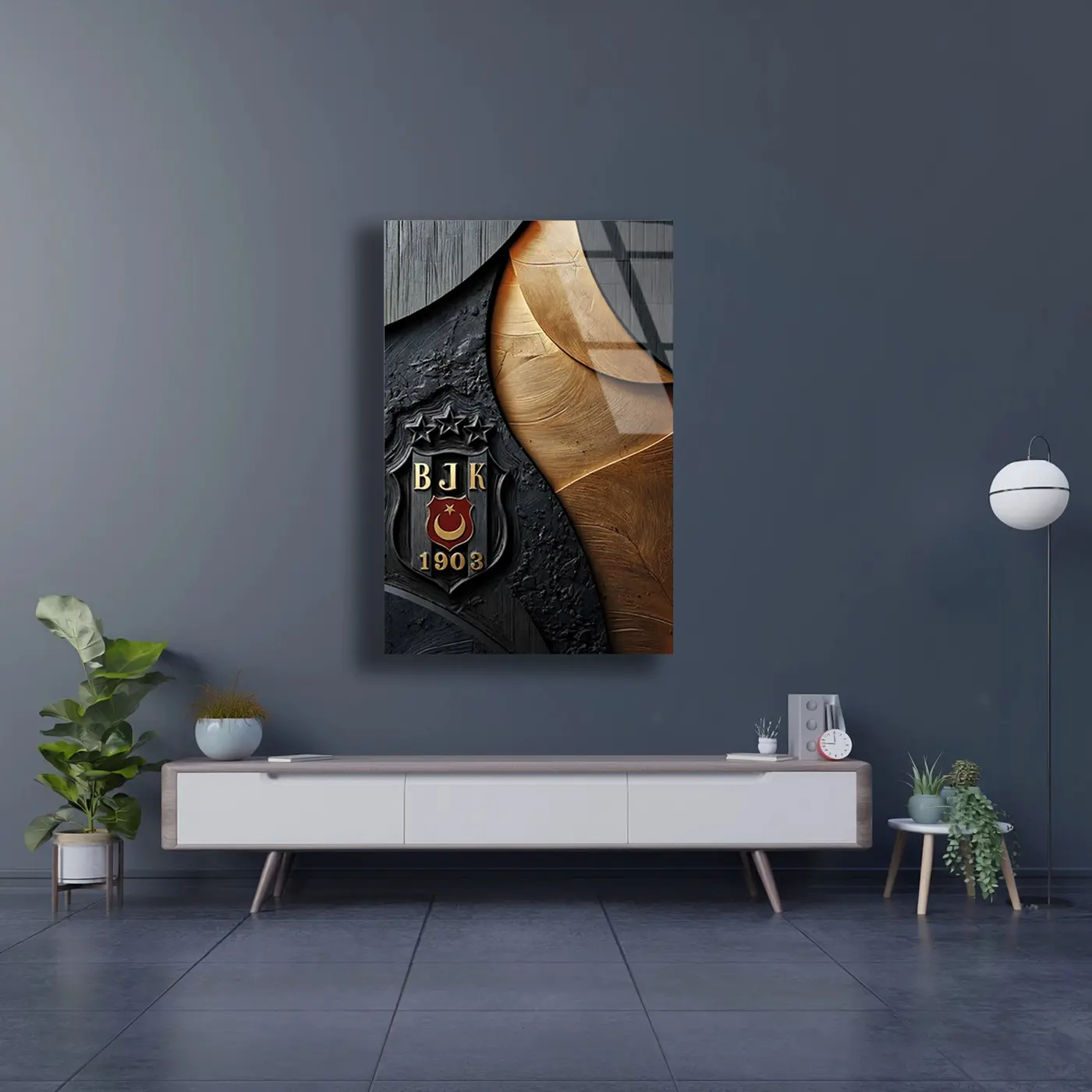 Beşiktaş BJK 1903 Amblem Cam Tablo