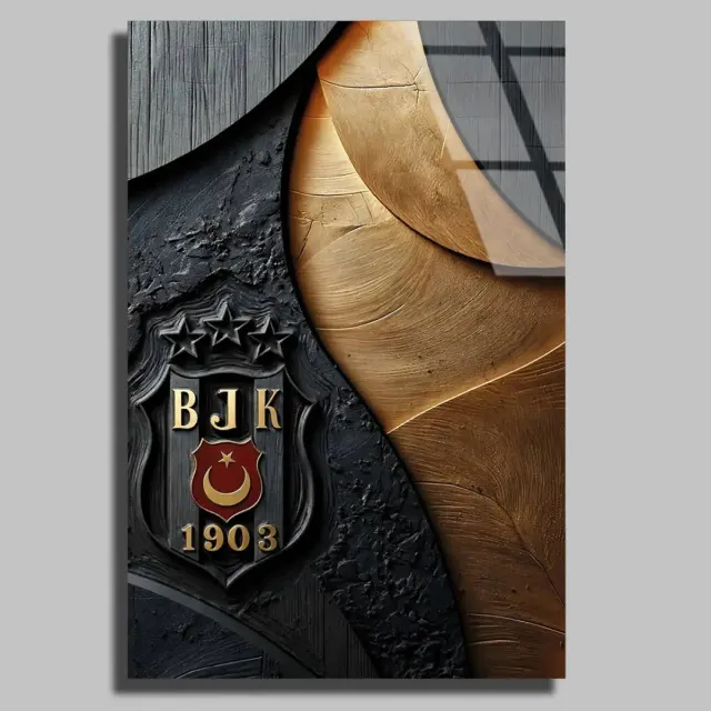 Beşiktaş BJK 1903 Amblem Cam Tablo