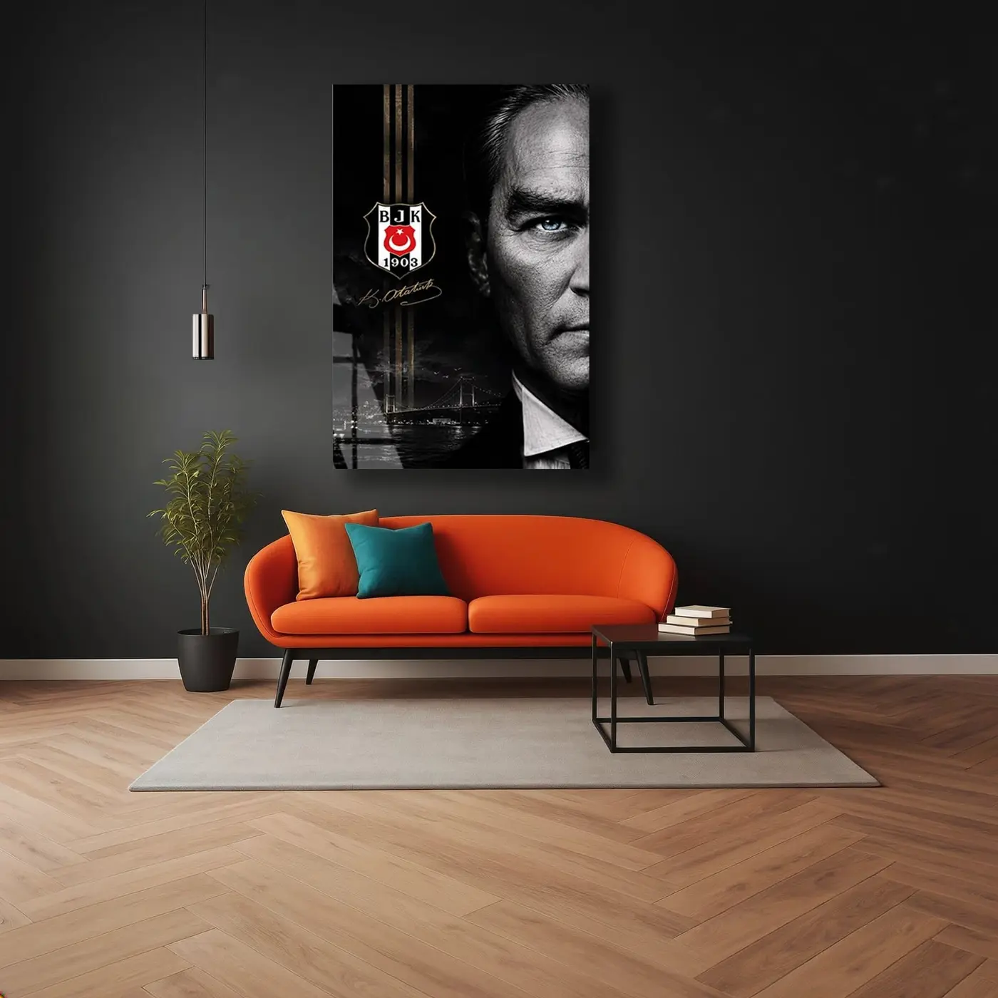 Atatürk ve Beşiktaş Boğaziçi Cam Tablo