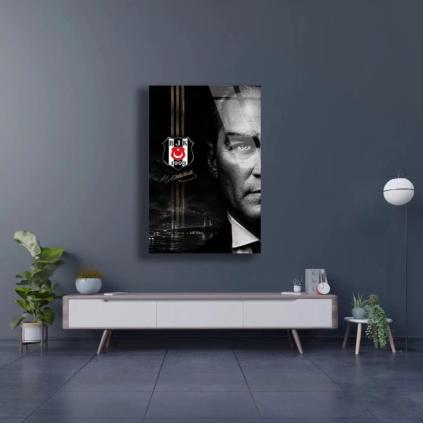 Atatürk ve Beşiktaş Boğaziçi Cam Tablo