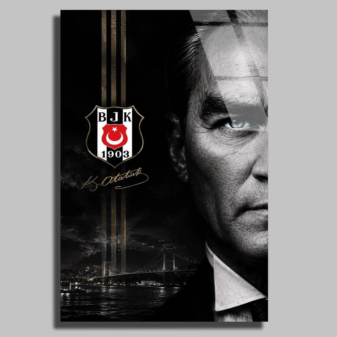 Atatürk ve Beşiktaş Boğaziçi Cam Tablo