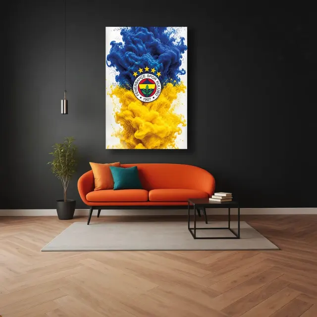 Fenerbahçe Mavi Sarı Toz Patlaması Cam Tablo
