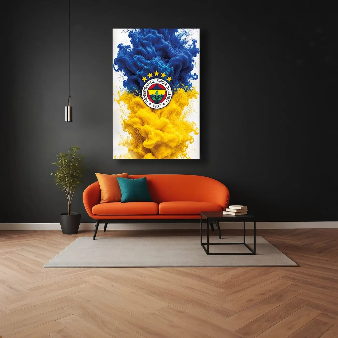 Fenerbahçe Mavi Sarı Toz Patlaması Cam Tablo