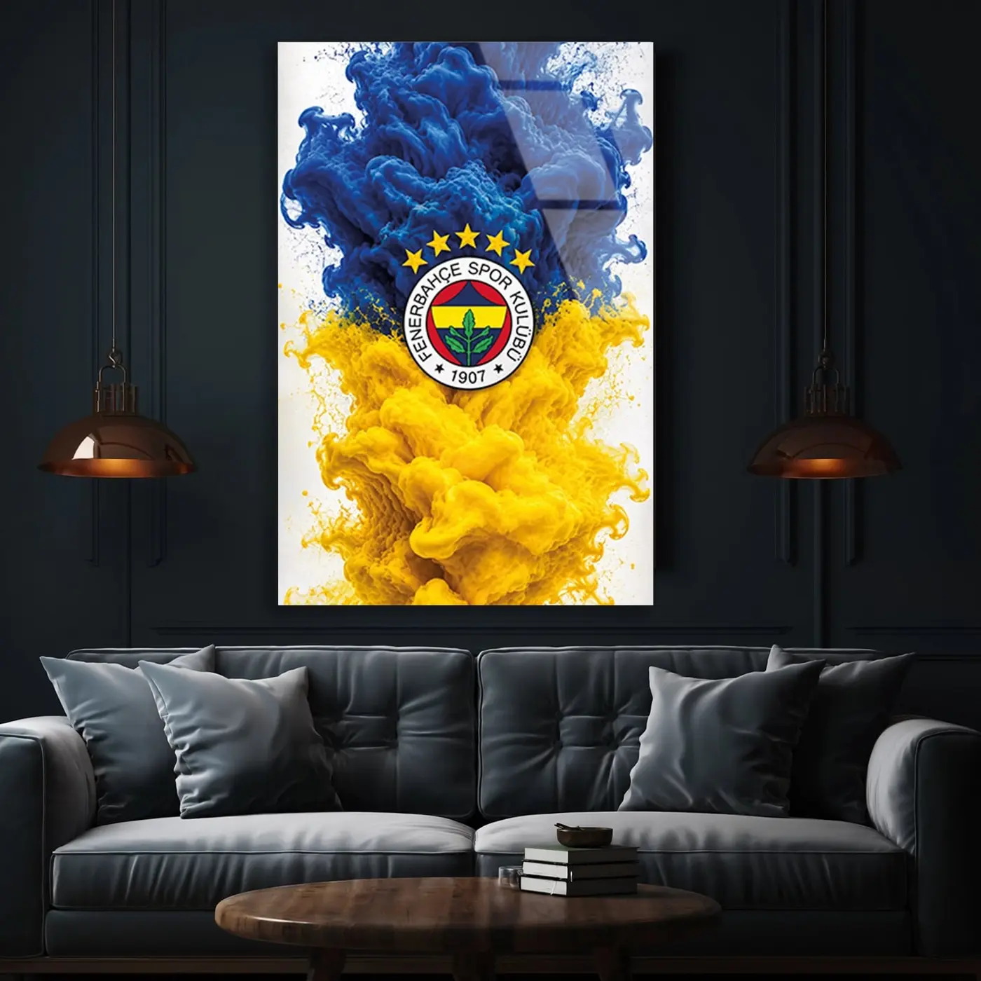 Fenerbahçe Mavi Sarı Toz Patlaması Cam Tablo