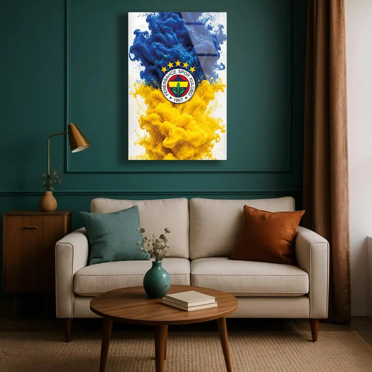 Fenerbahçe Mavi Sarı Toz Patlaması Cam Tablo