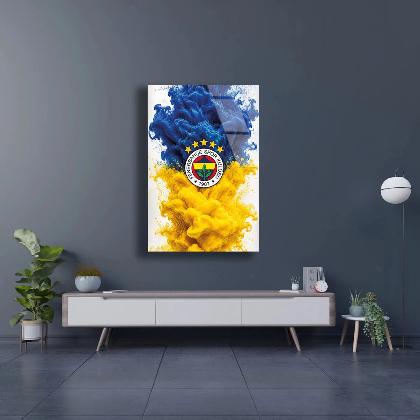 Fenerbahçe Mavi Sarı Toz Patlaması Cam Tablo
