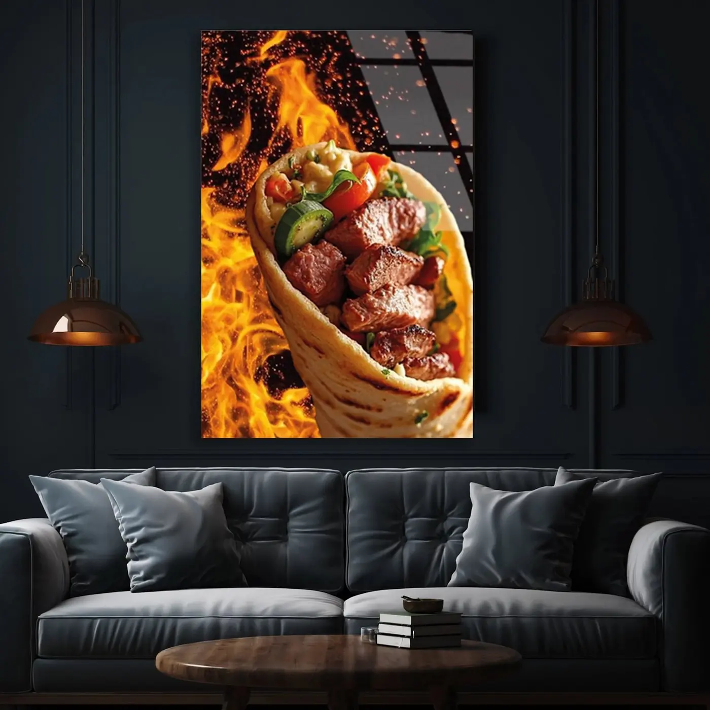 Alevli Kebap Dürüm Cam Tablo