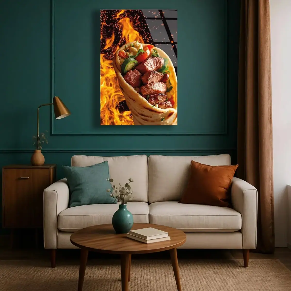 Alevli Kebap Dürüm Cam Tablo