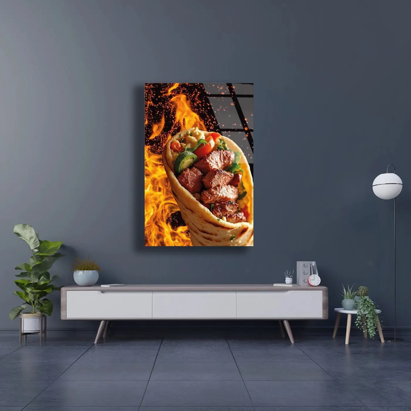 Alevli Kebap Dürüm Cam Tablo